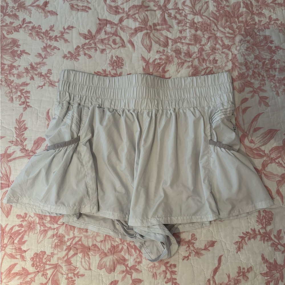FP Movement White Get Your Flirt On Athletic Shorts with Elastic Waistband!